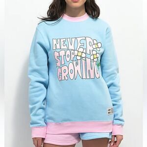 Samii Ryan Smiley Never Stop Pink & Blue Crewneck Sweatshirt Women’s Medium